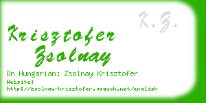 krisztofer zsolnay business card